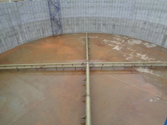 nitrification tank using jet aerators at poultry processing plant